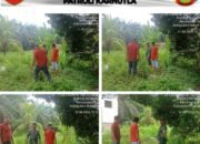 Babinsa Koramil 06/TM Bersama Masyarakat Gelar Kegiatan Komsos Sekaligus Patroli Karhutla