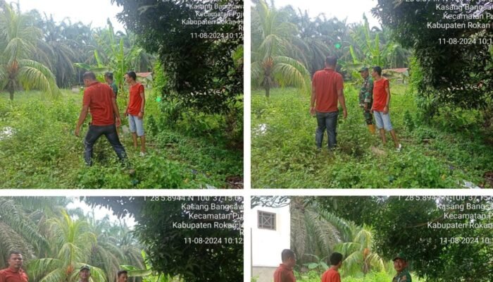 Babinsa Koramil 06/TM Bersama Masyarakat Gelar Kegiatan Komsos Sekaligus Patroli Karhutla