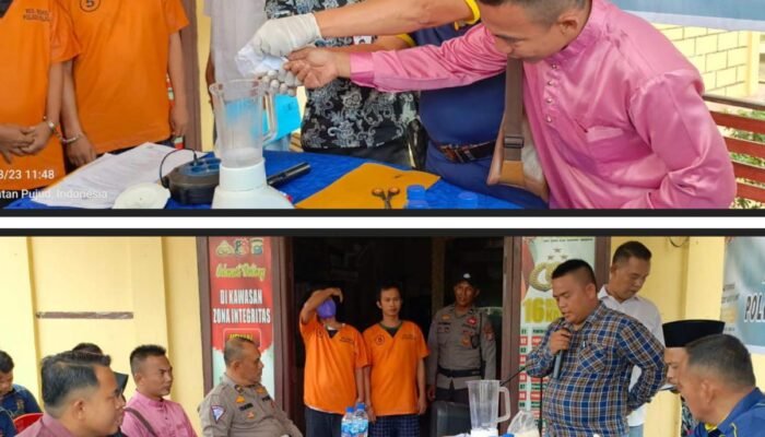 Mapolsek Pujud bersama Pemerintah Kecamatan Pujud Lakukan Pemusnahan Barbut Narkotika Jenis Shabu – Shabu