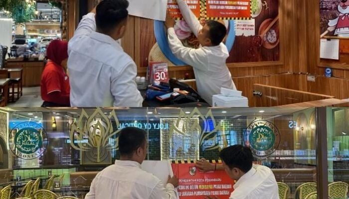 Tak Kunjung Penuhi Kewajiban Perpajakan Daerah, Bapenda Pekanbaru Tempeli “Peringatan” di Beberapa Restoran di SKA dan Living World