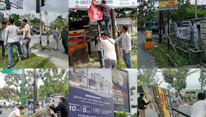 Tetap Komit, Bapenda Pekanbaru Kembali Tertibkan Reklame Habis Masa Tayang