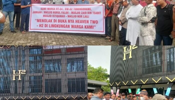 Tolak Keberadaan THM H2, Puluhan Warga dan Jamaah Mesjid Lakukan Aksi Unjukrasa