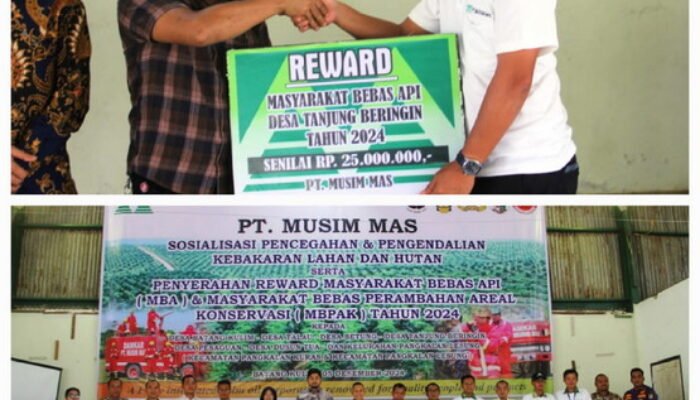 Berhasil Pertahankan Zero Burning, PT Musim Mas Berikan Reward kepada 7 Desa di Sekitar Perusahaan