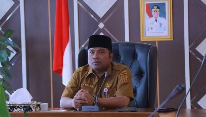 PLH Sekdako Pekanbaru Zarman Candra Gelar Rapat Virtual Koordinasi Persiapan Pelantikan Kepala Daerah Terpilih