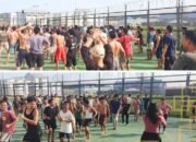 Senam Sehat Rutin Di Lapas Narkotika Rumbai Tingkatkan Kebugaran dan Kebersamaan WBP