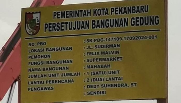 DPMPTSP Perintahkan Satpol PP Stop Pembangunan Swalayan di Sudirman, Diduga PBG Bodong!