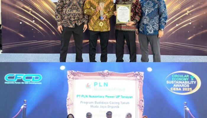 PLN Nusantara Power UP Tenayan Raih Penghargaan Gold dalam CESA Award 2025, Melalui Program Inovatif Budidaya Cacing Tanah Muda Jaya Organik