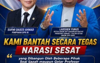 Jangan Giring Opini Publik! Aktivis dan Praktisi Hukum Larshen Yunus Bantah Tuduhan Soal Gelar Profesor Sufmi Dasco Ahmad