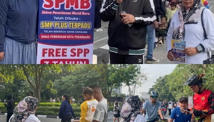 Kabar Gembira! SMP Plus Terpadu Pekanbaru Kolaborasi dengan Pemko Sosialisasikan SPMB di CFD, Ada Program Pendidikan Gratis