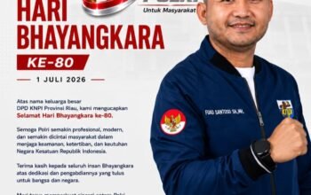 Sambut HUT Bhayangkara ke-80 Tahun, Ketua DPD KNPI Riau Fuad Santoso Berikan Ucapan HUT Bhayangkara dan Apresiasi Kepada Polri