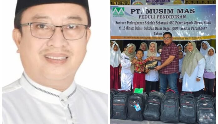 Wakil Ketua Komisi II DPRD Pelalawan, H.M Bakri Apresiasi PT Musim Mas Salurkan 480 Paket Perlengkapan Sekolah